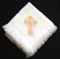 CELTIC CROSS CRISTENING BLANKET